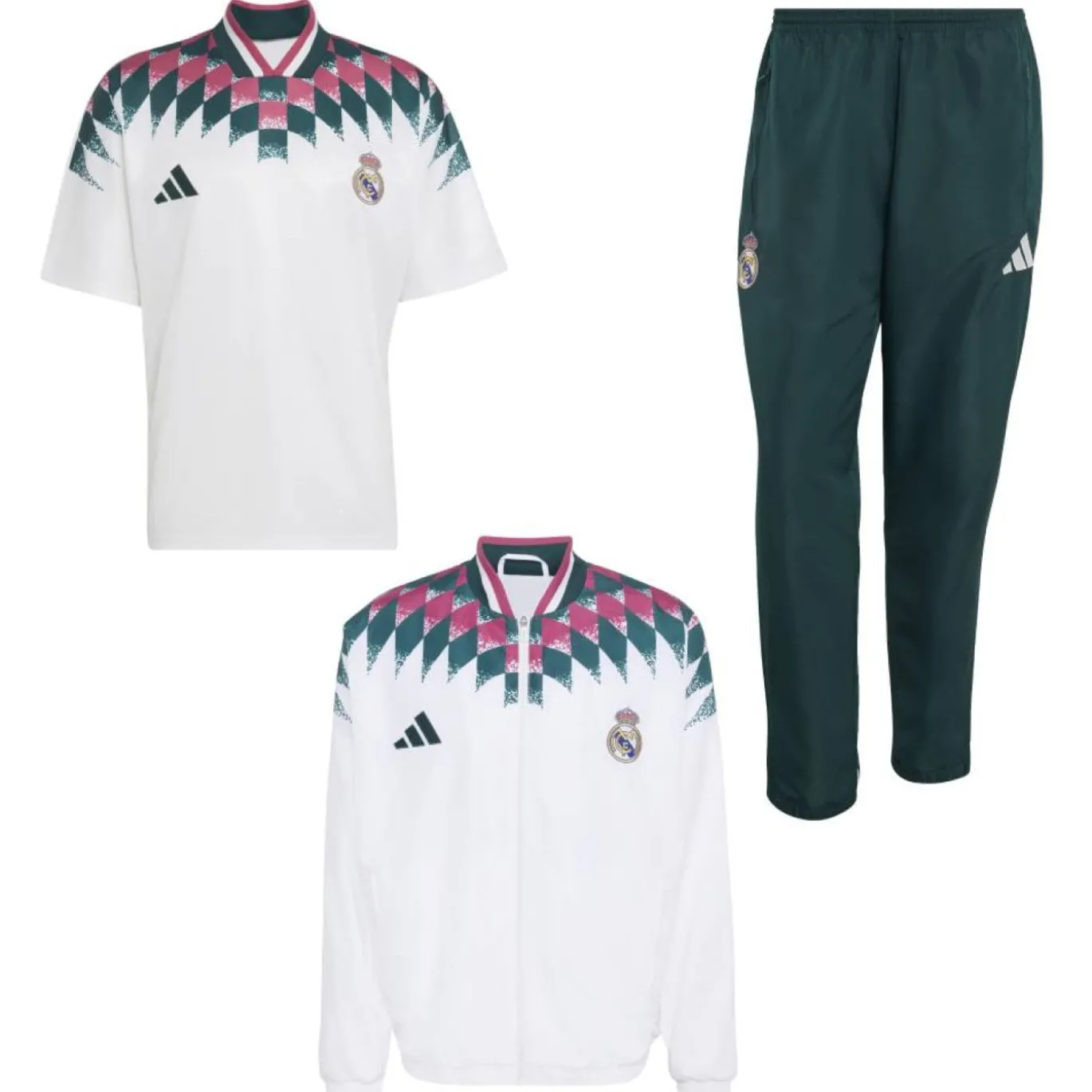 adidas Real Madrid Stadium Full Set 2026-2027 Wit Donkergroen Zwart