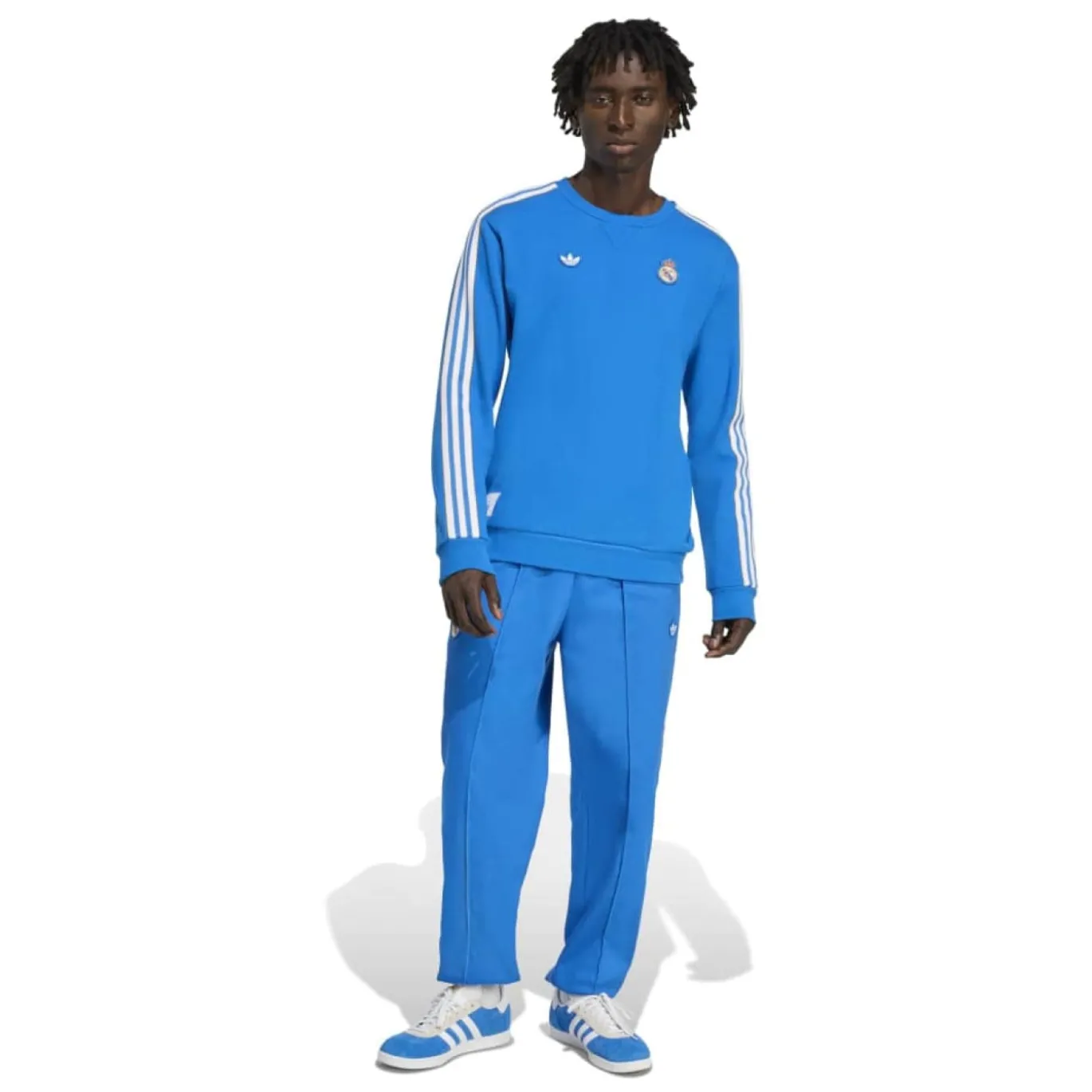 adidas Real Madrid Terrace Icons Crew Sweater Blauw Wit