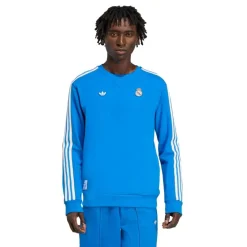 adidas Real Madrid Terrace Icons Crew Sweater Blauw Wit