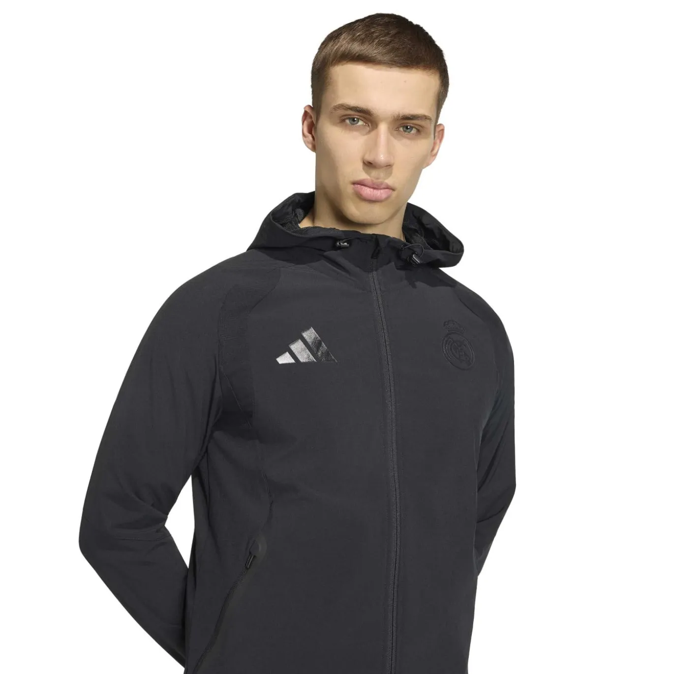 adidas Real Madrid Tiro Travel Trainingsjack Zwart