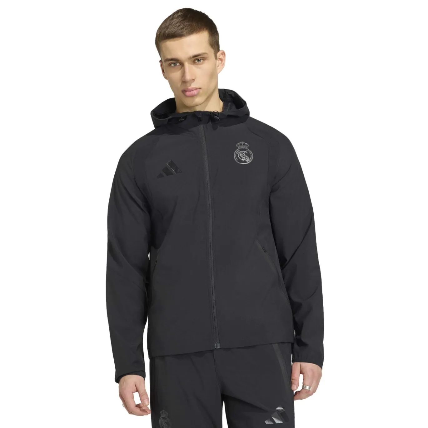 adidas Real Madrid Tiro Travel Trainingsjack Zwart