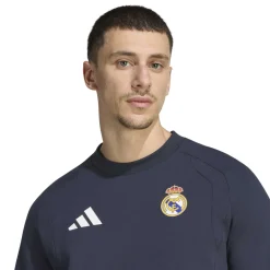 adidas Real Madrid Tiro Travel Crew Trainingspak 2026-2027 Donkerblauw Wit