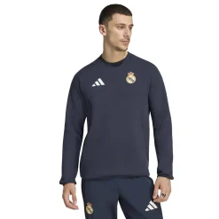 adidas Real Madrid Tiro Travel Crew Trainingspak 2026-2027 Donkerblauw Wit