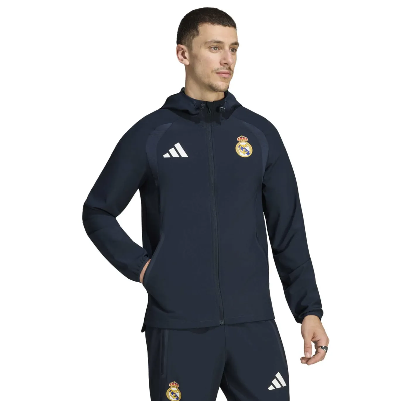 adidas Real Madrid Tiro Travel Trainingspak 2026-2027 Donkerblauw Wit