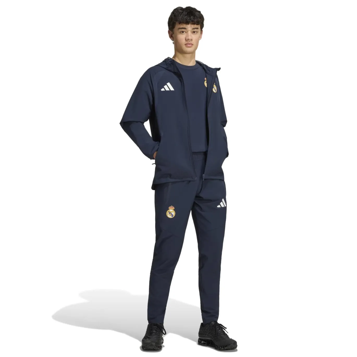 adidas Real Madrid Tiro Travel Trainingspak 2026-2027 Donkerblauw Wit