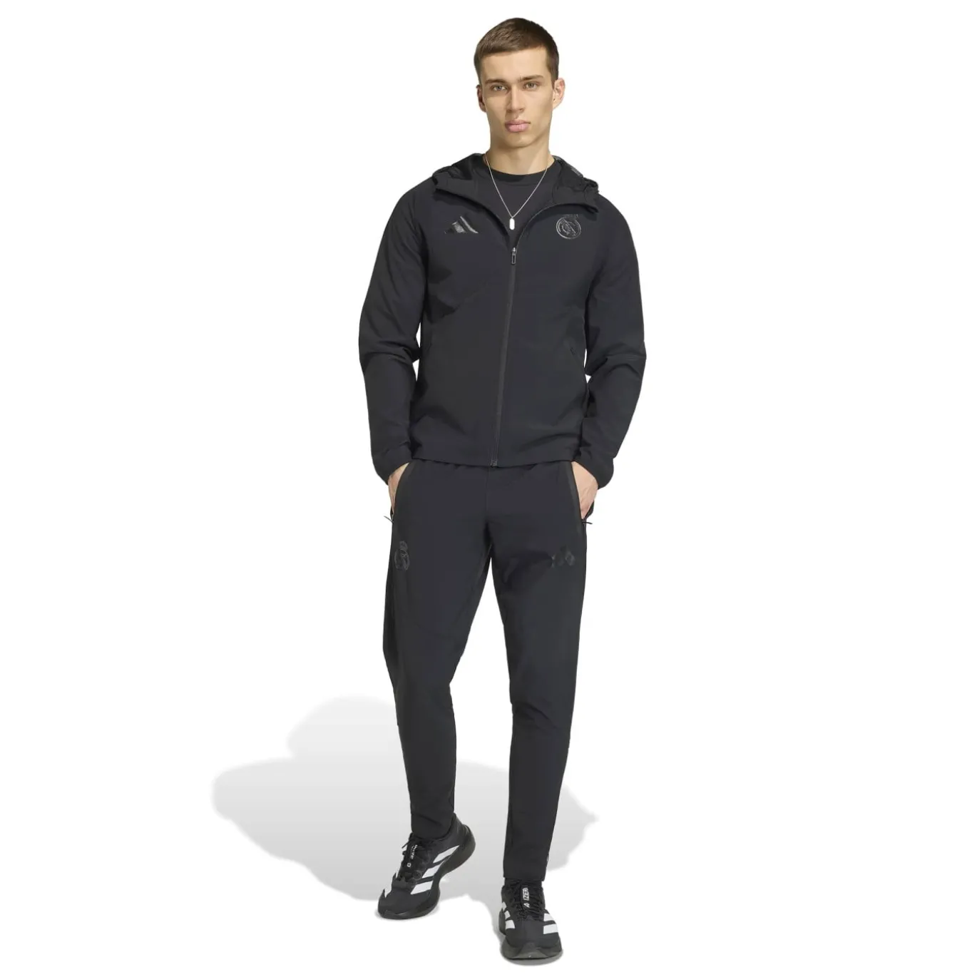 adidas Real Madrid Tiro Travel Trainingspak Full-Zip Zwart