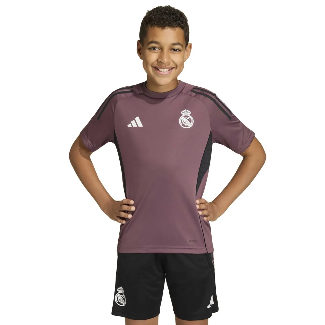 adidas Real Madrid Trainingshirt 2025-2026 Kids Paars Zwart Wit