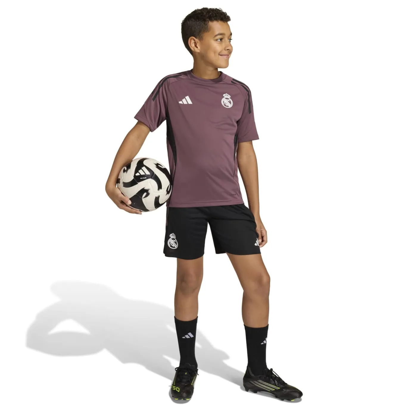 adidas Real Madrid Trainingshirt 2025-2026 Kids Paars Zwart Wit