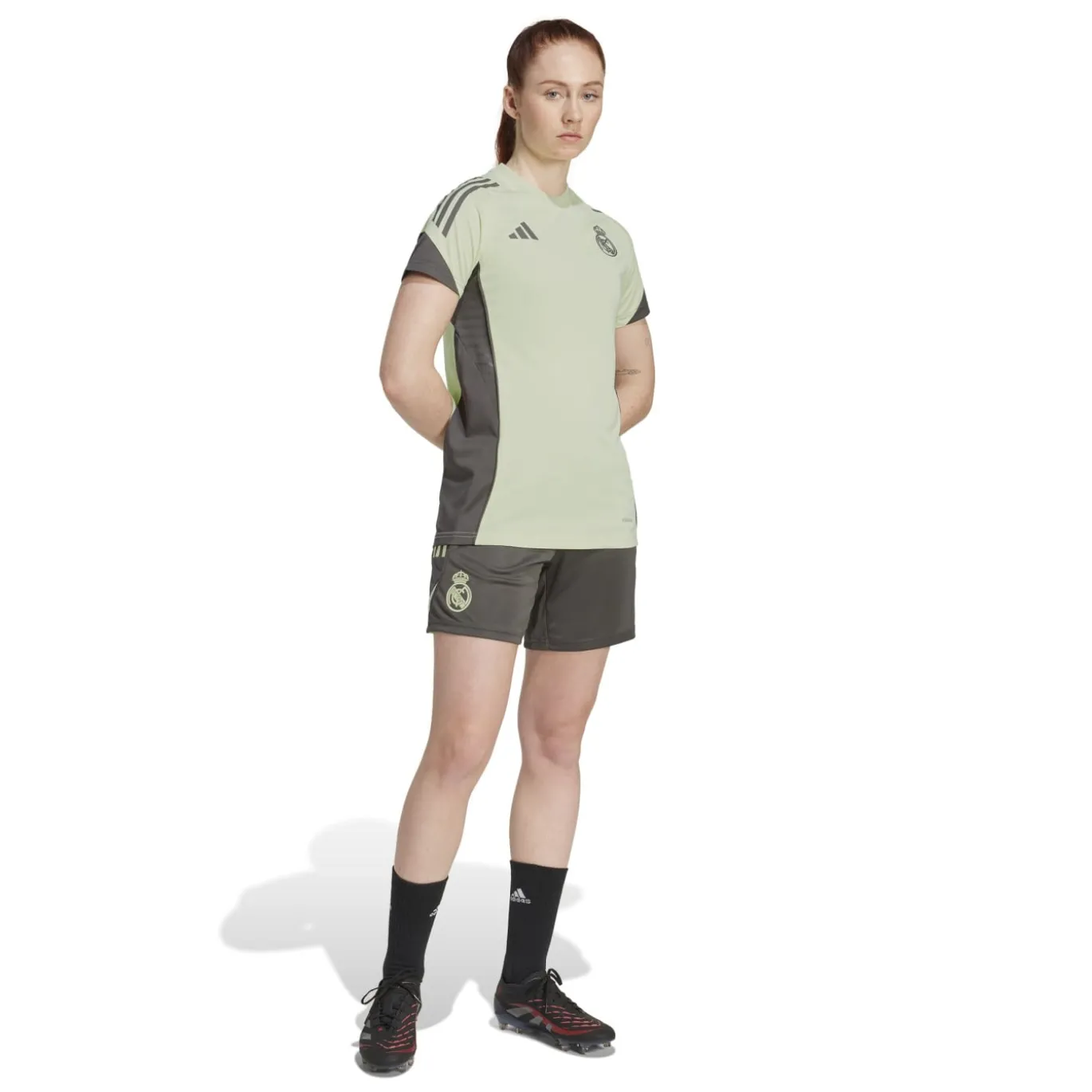 adidas Real Madrid Trainingsbroekje 2025-2026 Dames Grijs Lichtgroen