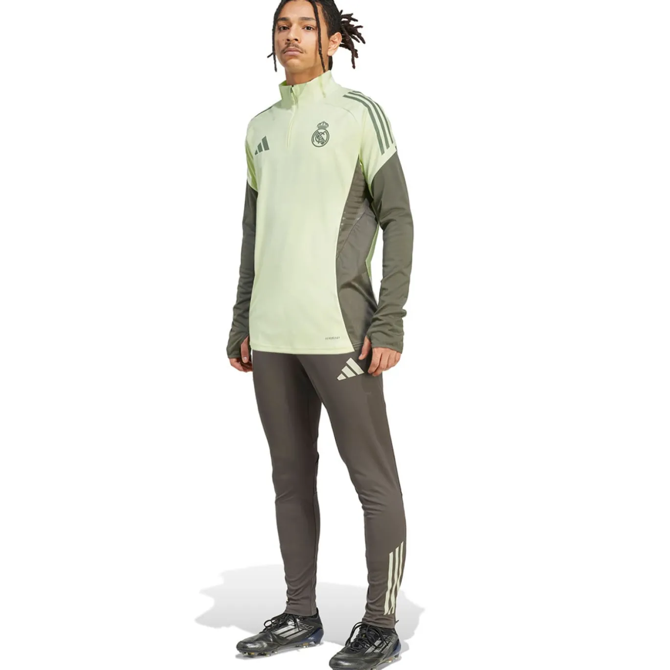 adidas Real Madrid Trainingspak 1/4-Zip 2025-2026 Lichtgroen Grijs