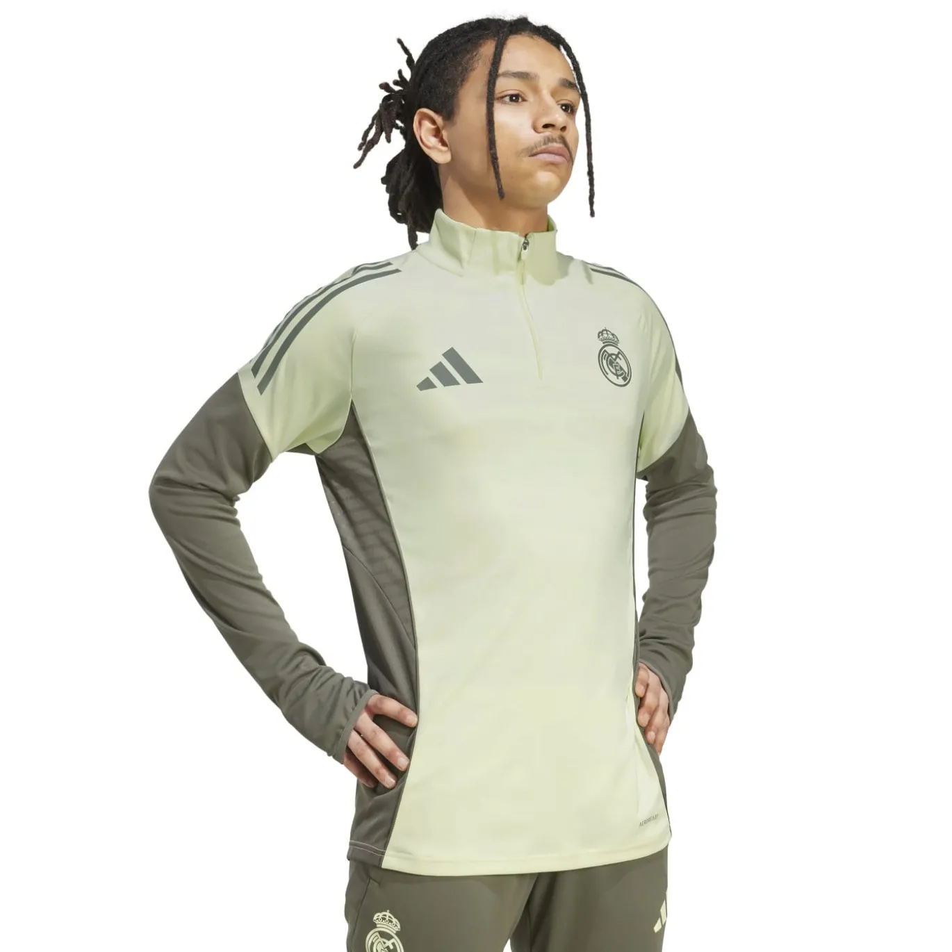 adidas Real Madrid Trainingspak 1/4-Zip 2025-2026 Lichtgroen Grijs