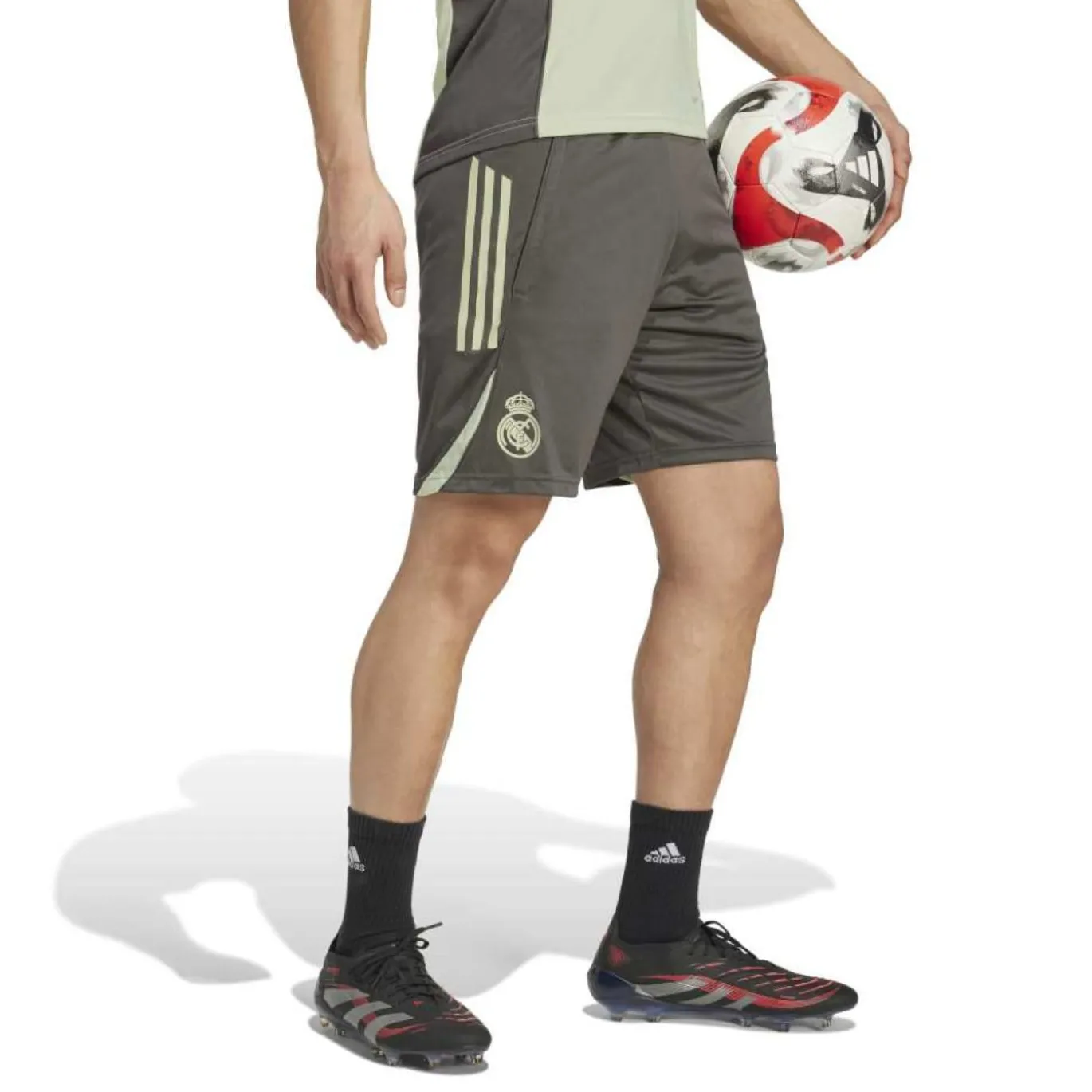 adidas Real Madrid Trainingsbroekje 2025-2026 Grijs Lichtgroen