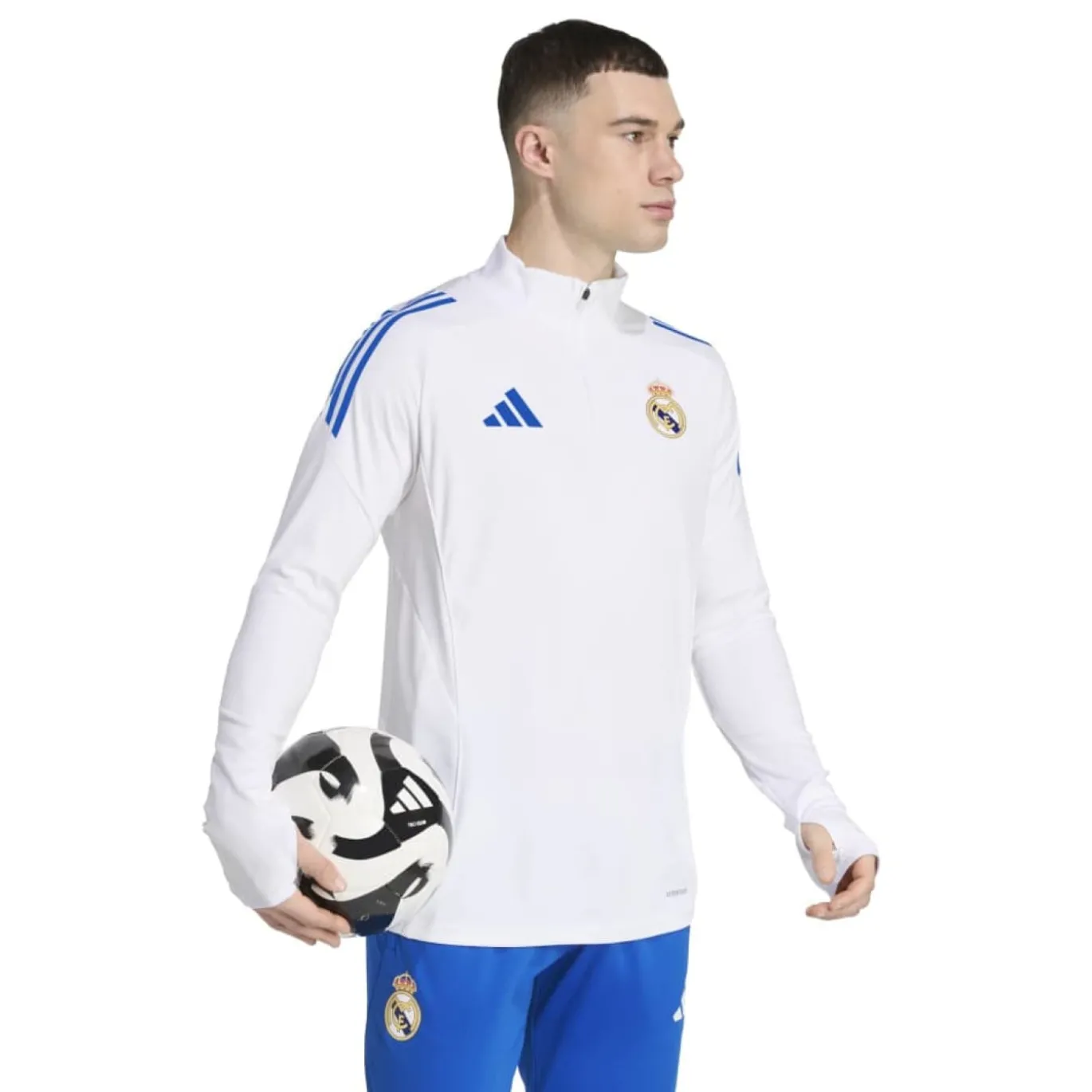 adidas Real Madrid Trainingspak 1/4-Zip Europees 2025-2026 Wit Blauw
