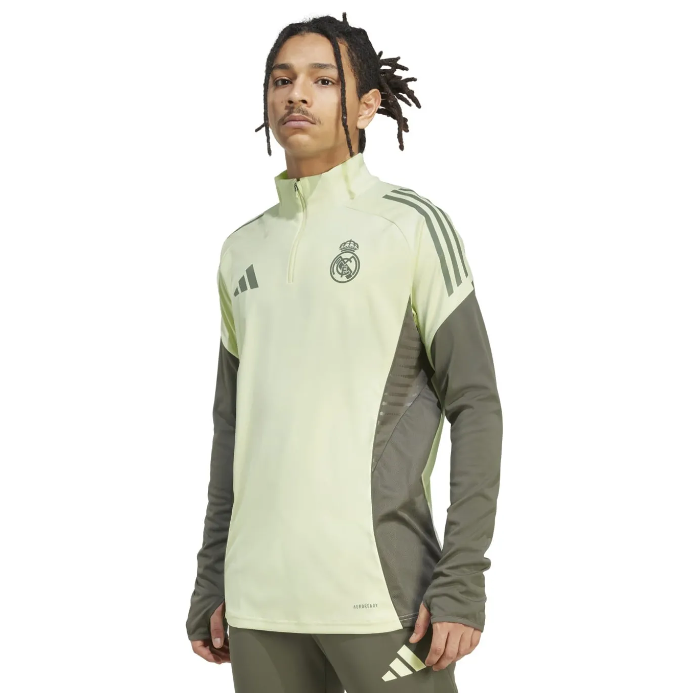 adidas Real Madrid Trainingstrui 1/4-Zip 2025-2026 Lichtgroen Grijs