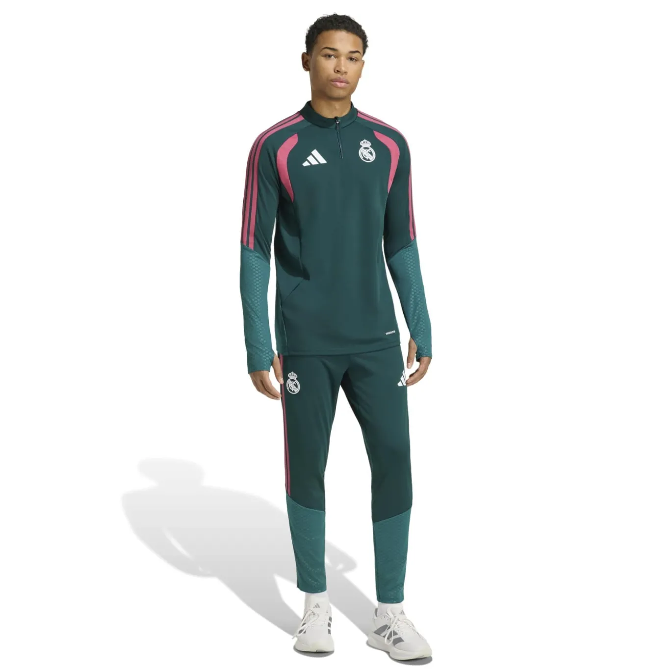 adidas Real Madrid Trainingstrui 1/4-Zip 2026-2027 Donkergroen Roze Wit