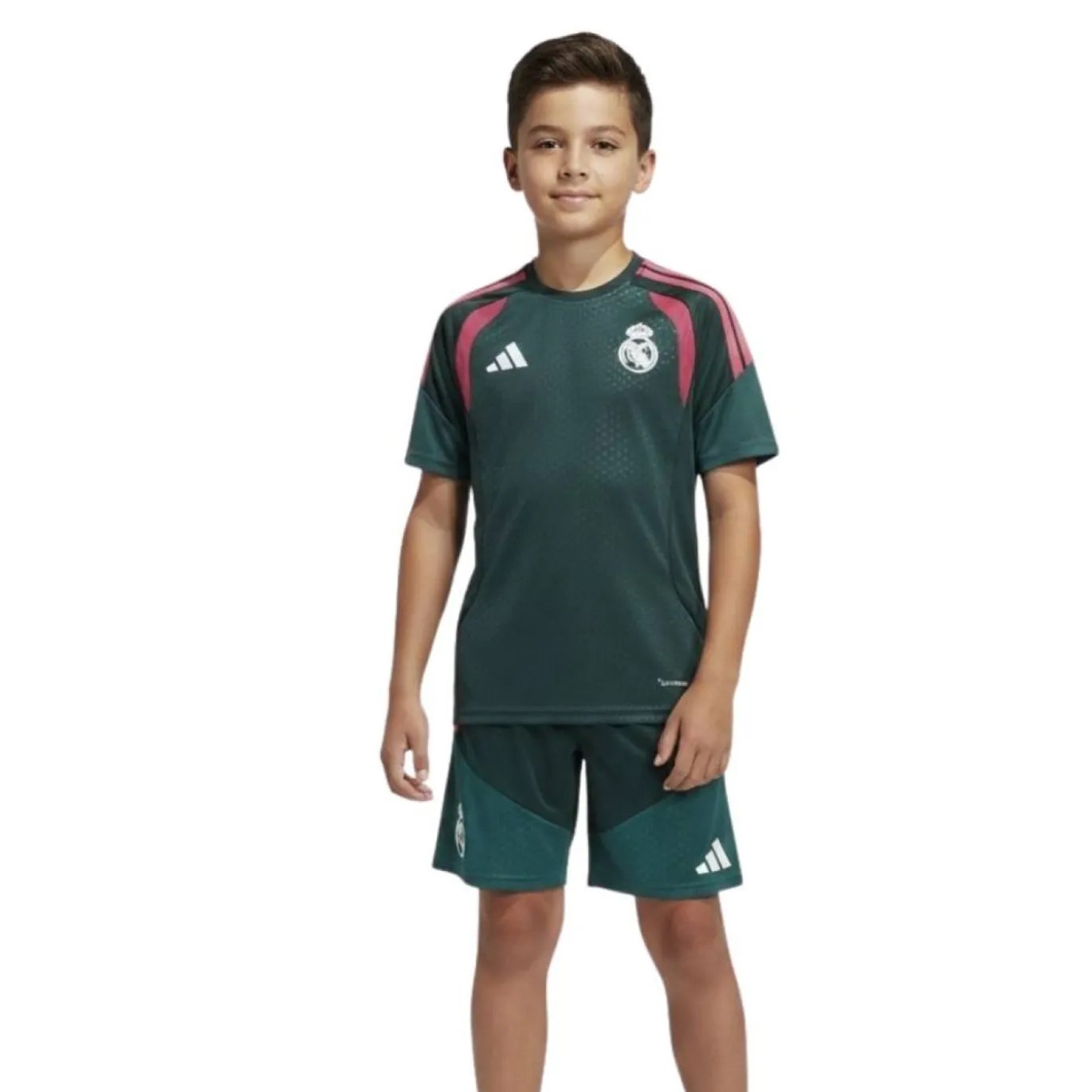 adidas Real Madrid Trainingsset 2026-2027 Kids Donkergroen Roze Wit