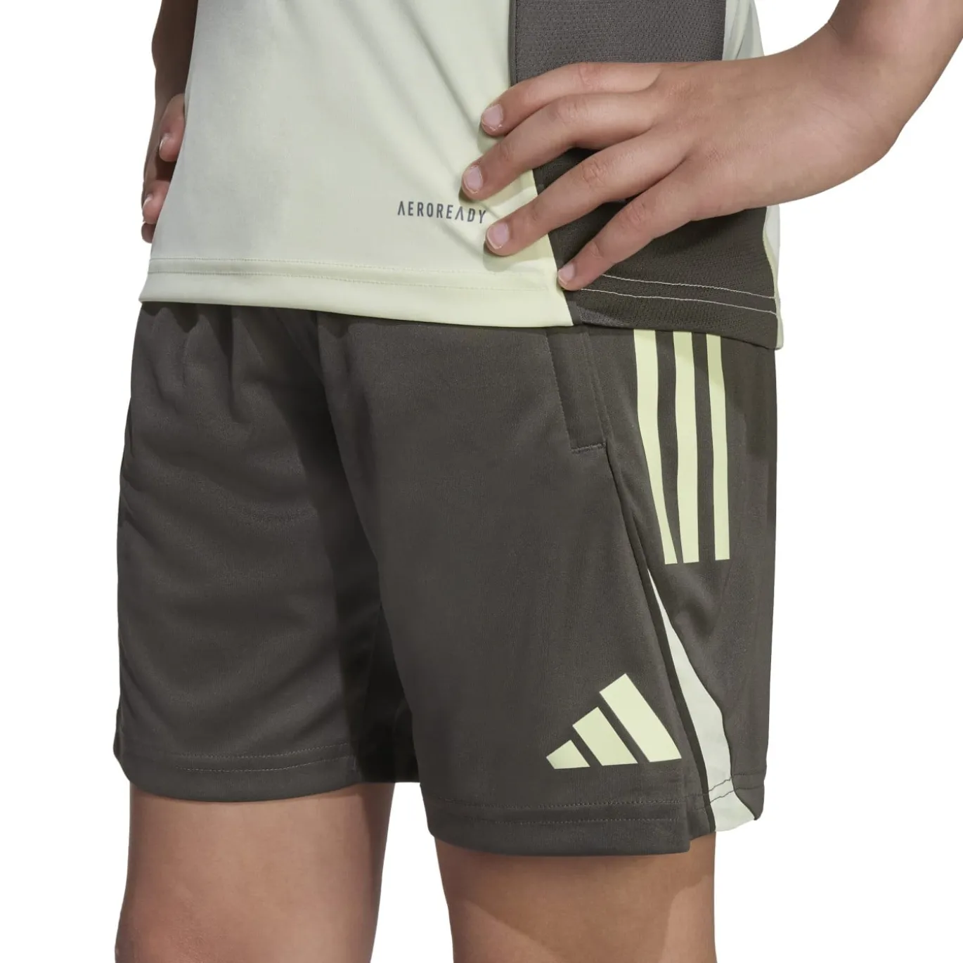 adidas Real Madrid Trainingsbroekje 2025-2026 Kids Grijs Lichtgroen
