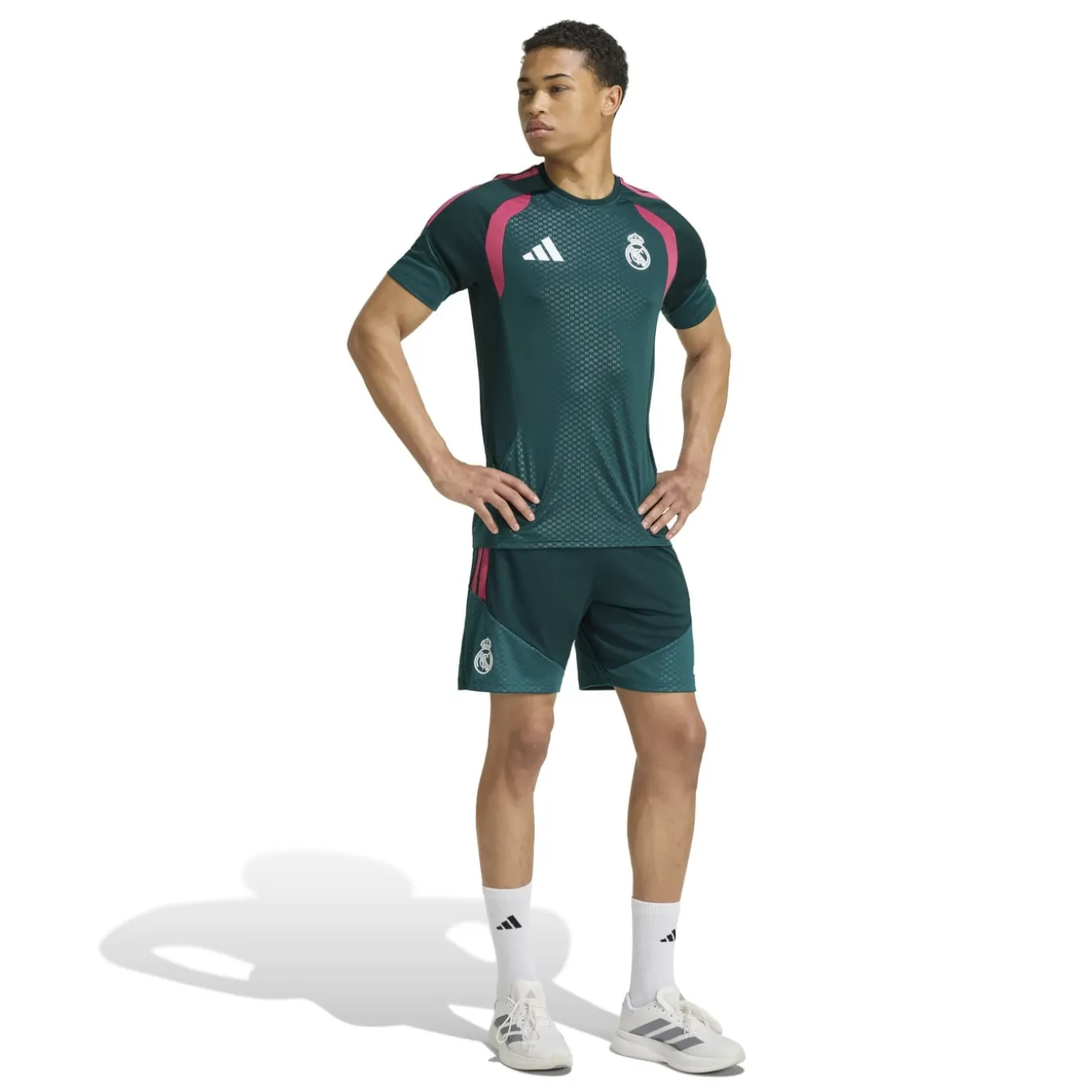 adidas Real Madrid Trainingsshirt 2026-2027 Donkergroen Roze Wit