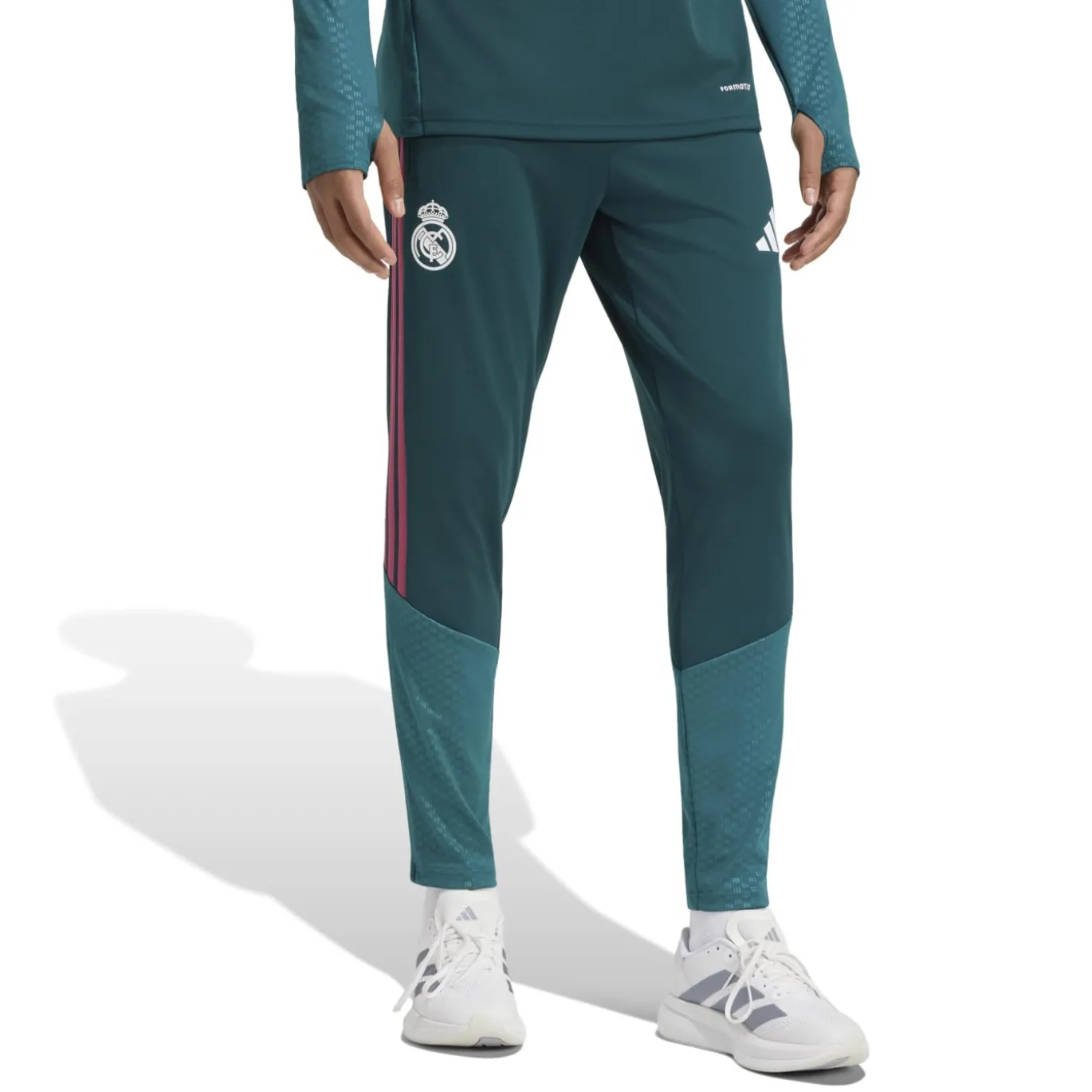 adidas Real Madrid Trainingspak 1/4-Zip 2026-2027 Donkergroen Roze Wit