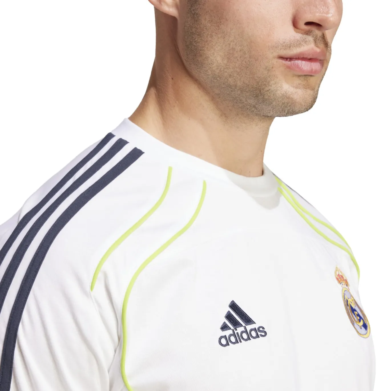 adidas Real Madrid Urban Purist T-Shirt Wit Donkerblauw Lichtgroen