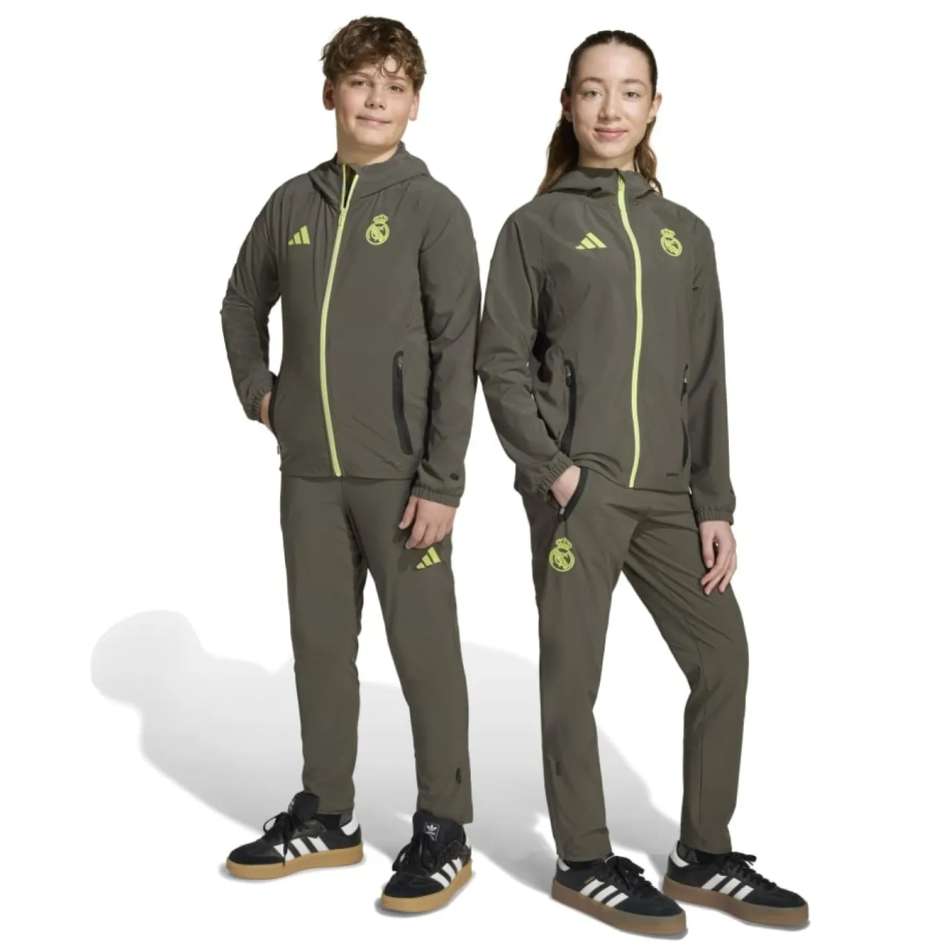 adidas Real Madrid Vis Tech Trainingsbroek Kids Grijs Lichtgroen