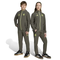adidas Real Madrid Vis Tech Trainingspak Full-Zip Kids Grijs Lichtgroen