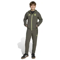 adidas Real Madrid Vis Tech Trainingspak Full-Zip Kids Grijs Lichtgroen