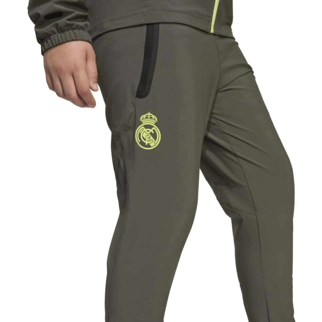 adidas Real Madrid Vis Tech Trainingspak Full-Zip Kids Grijs Lichtgroen