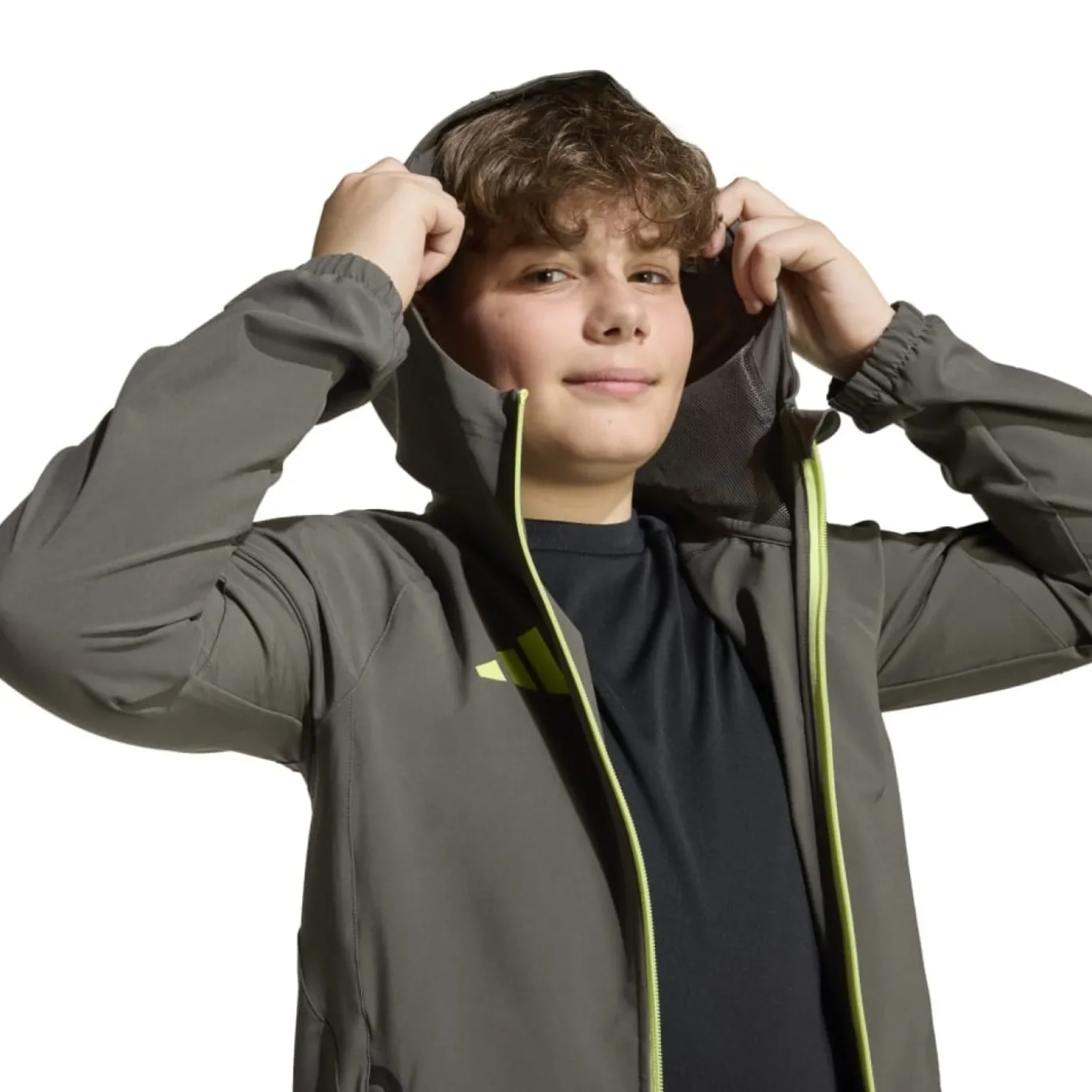 adidas Real Madrid Vis Tech Trainingspak Full-Zip Kids Grijs Lichtgroen