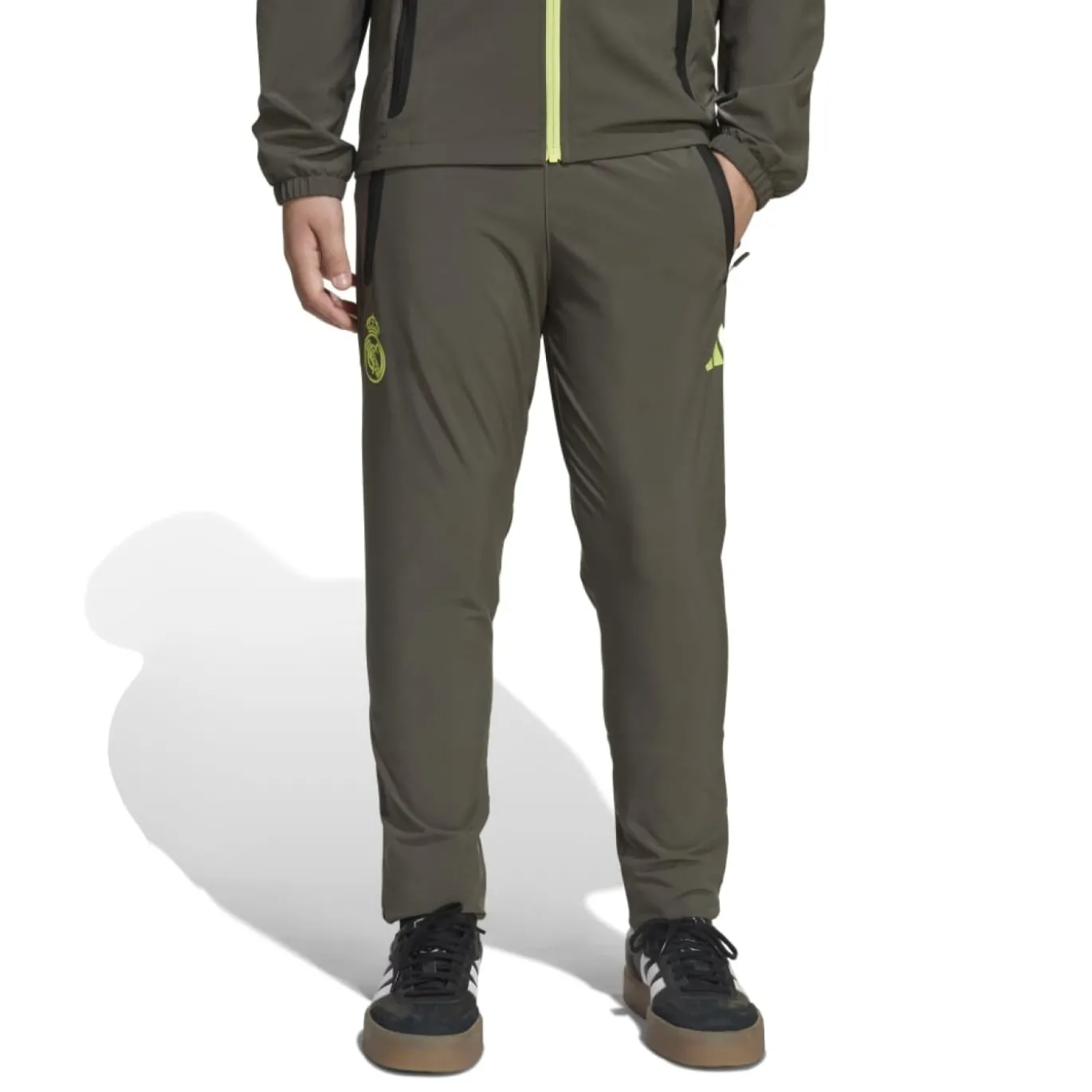 adidas Real Madrid Vis Tech Trainingspak Full-Zip Kids Grijs Lichtgroen