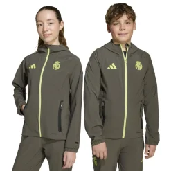 adidas Real Madrid Vis Tech Trainingspak Full-Zip Kids Grijs Lichtgroen