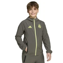 adidas Real Madrid Vis Tech Trainingspak Full-Zip Kids Grijs Lichtgroen