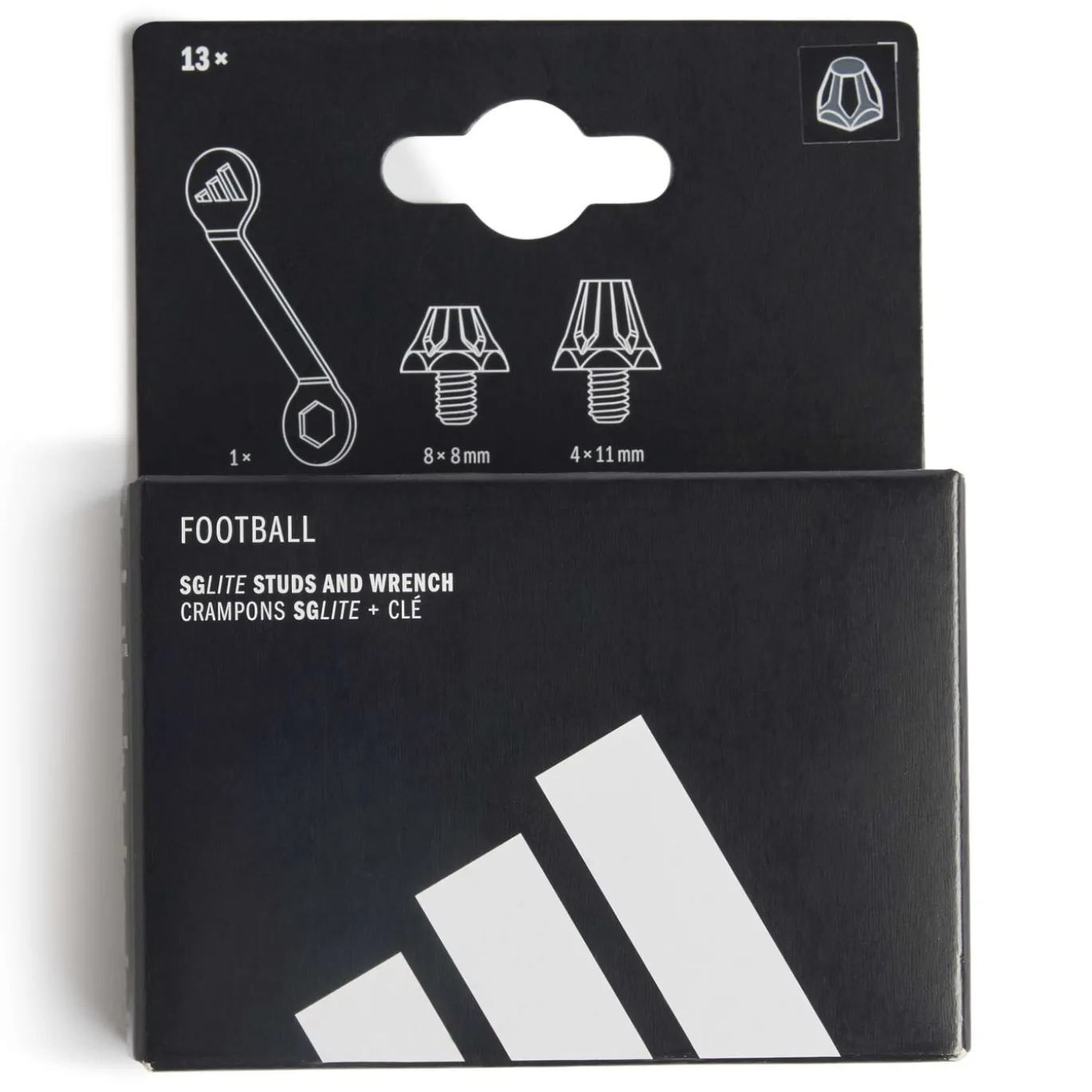 adidas SGLITE Studs met Sleutel 8 x 8 MM & 4 x 11 MM Zwart Donkergrijs