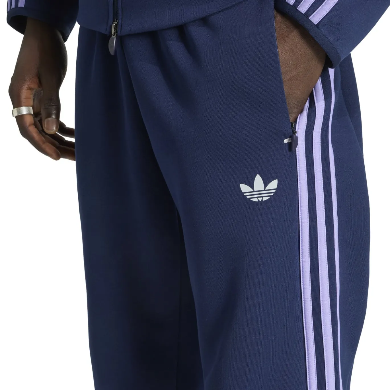 adidas Spacer Crew Trainingspak Donkerblauw Paars Wit