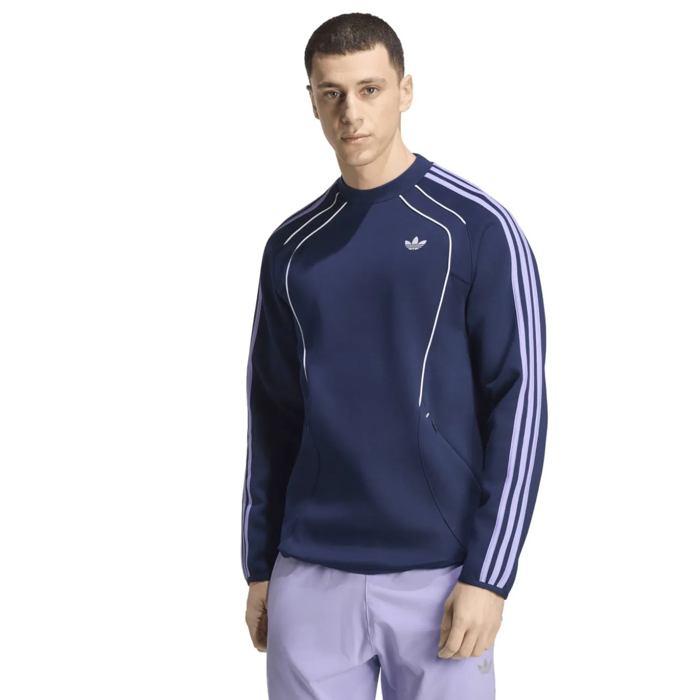 adidas Spacer Crew Trainingspak Donkerblauw Paars Wit