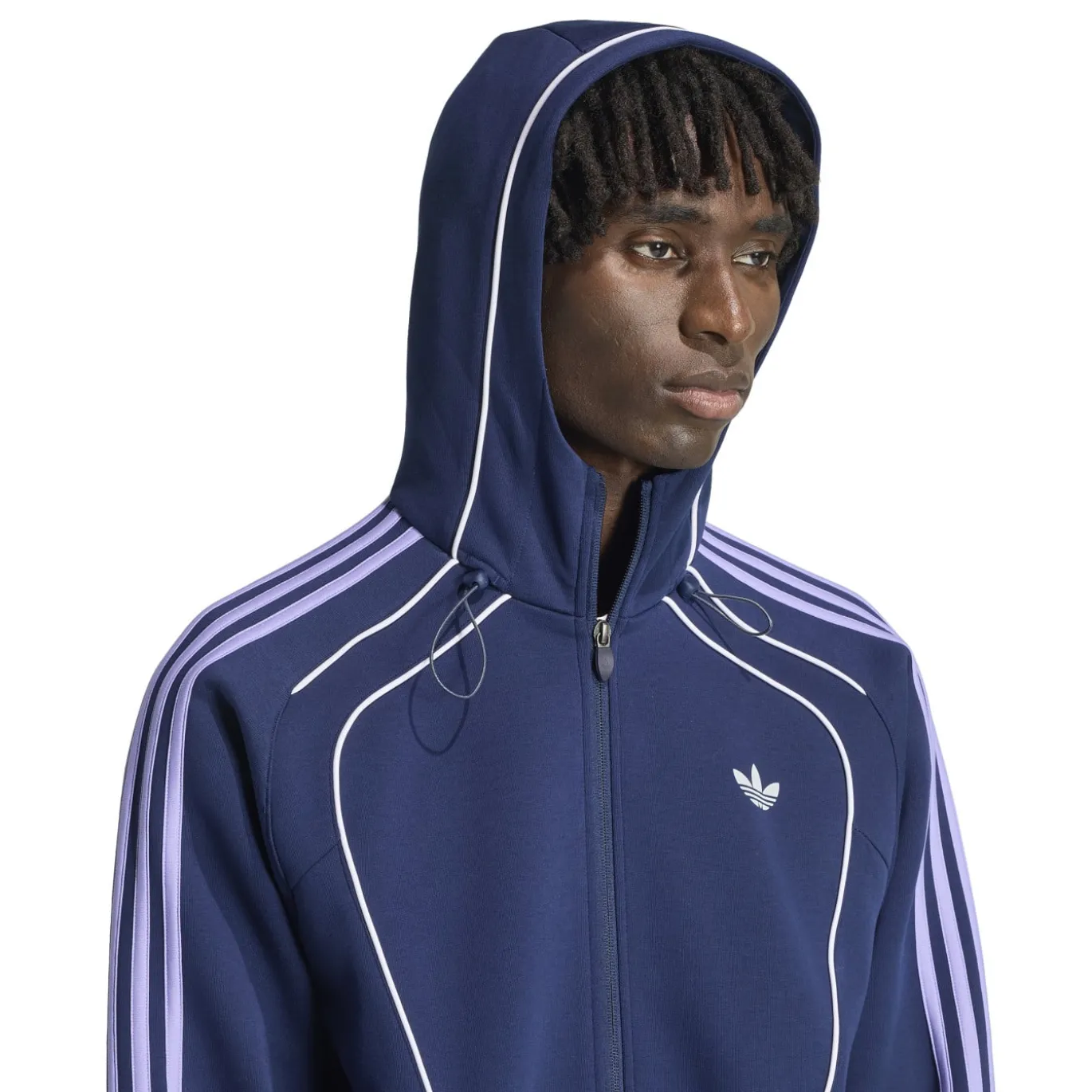 adidas Spacer Trainingsjack Hooded Donkerblauw Paars Wit