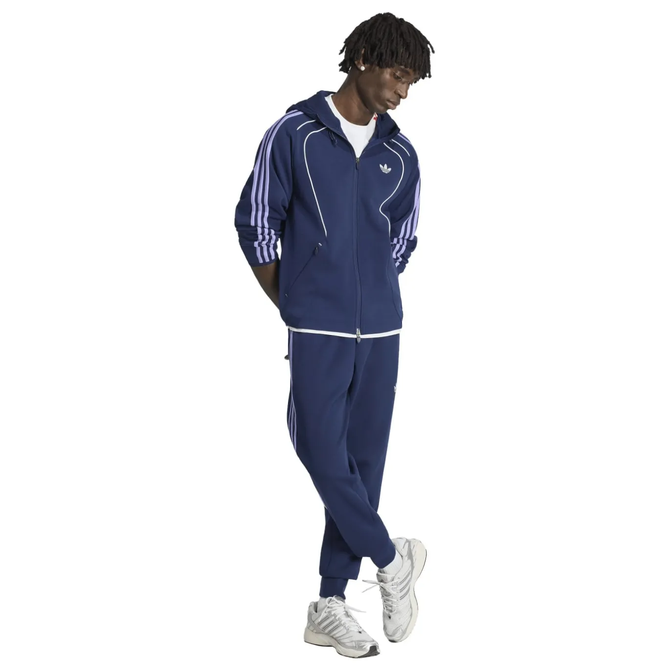 adidas Spacer Trainingspak Donkerblauw Paars Wit