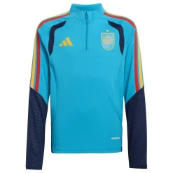 adidas Spanje Trainingstrui 1/4-Zip 2026-2028 Kids Lichtblauw Donkerblauw Geel