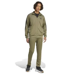 adidas Sportswear 3-Stripes Trainingspak Full-Zip Olijfgroen Zwart