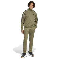 adidas Sportswear 3-Stripes Trainingspak Full-Zip Olijfgroen Zwart