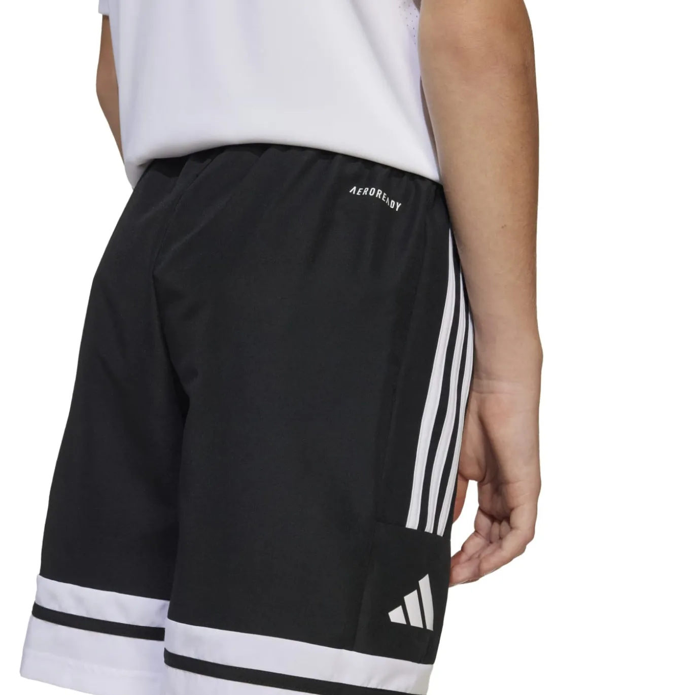 adidas Squadra 25 Downtime Broekje Kids Zwart Wit