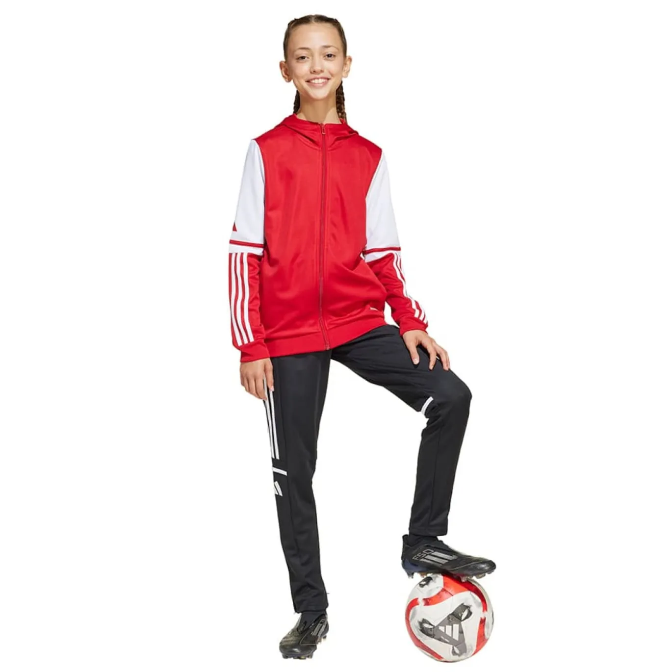 adidas Squadra 25 Hooded Trainingsjack Kids Rood Wit