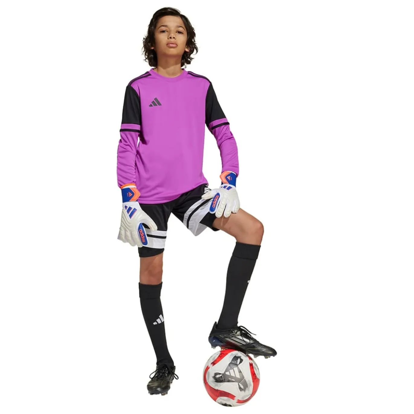 adidas Squadra 25 Keepersshirt Lange Mouwen Kids Paars Zwart