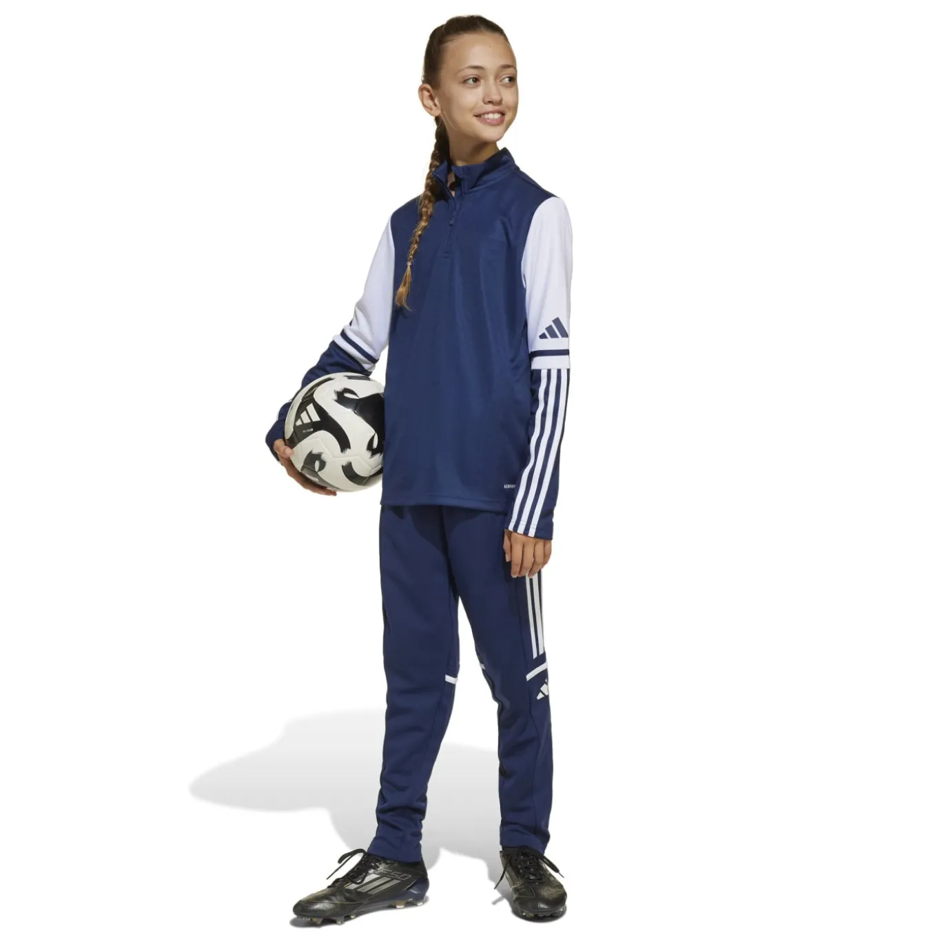 adidas Squadra 25 Trainingstrui 1/4-Zip Kids Donkerblauw Wit