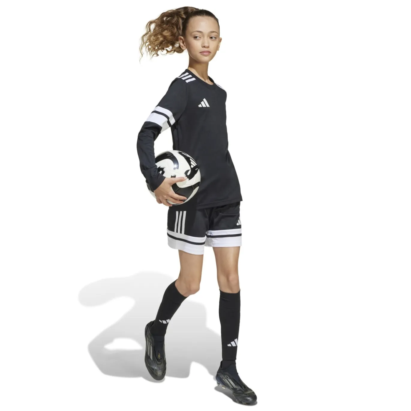 adidas Squadra 25 Voetbalshirt Lange Mouwen Kids Zwart Wit