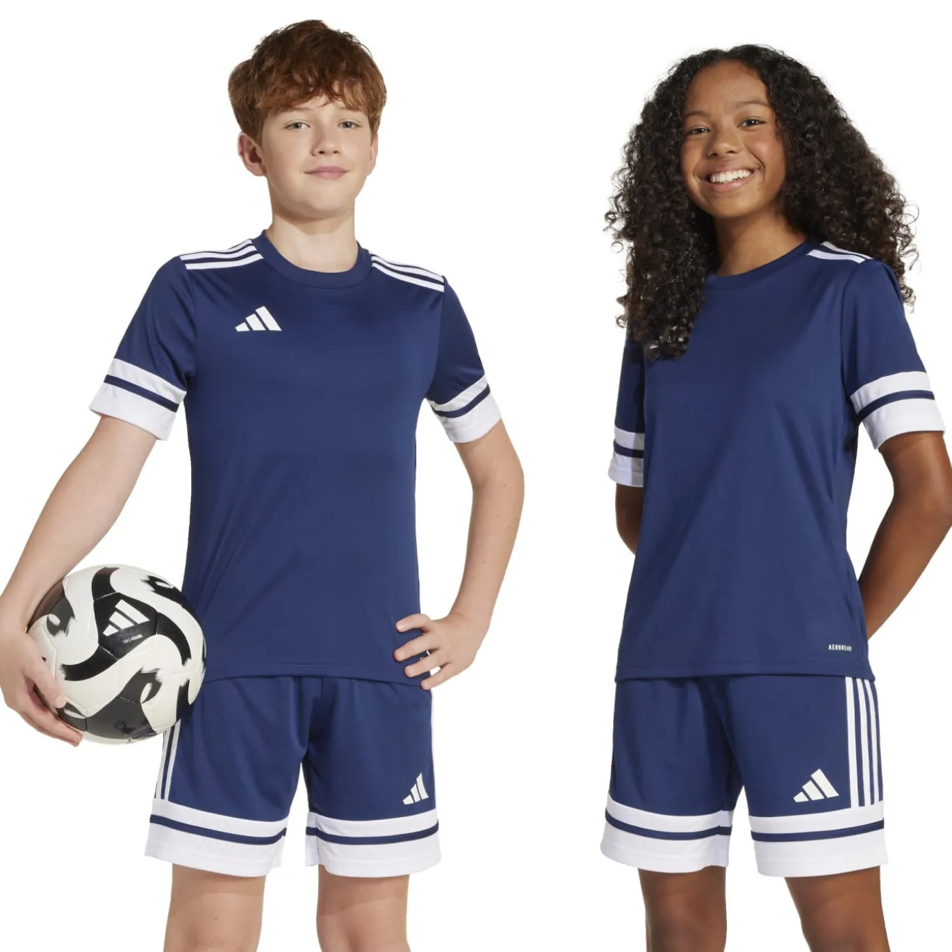 adidas Squadra 25 Voetbalshirt Kids Donkerblauw Wit