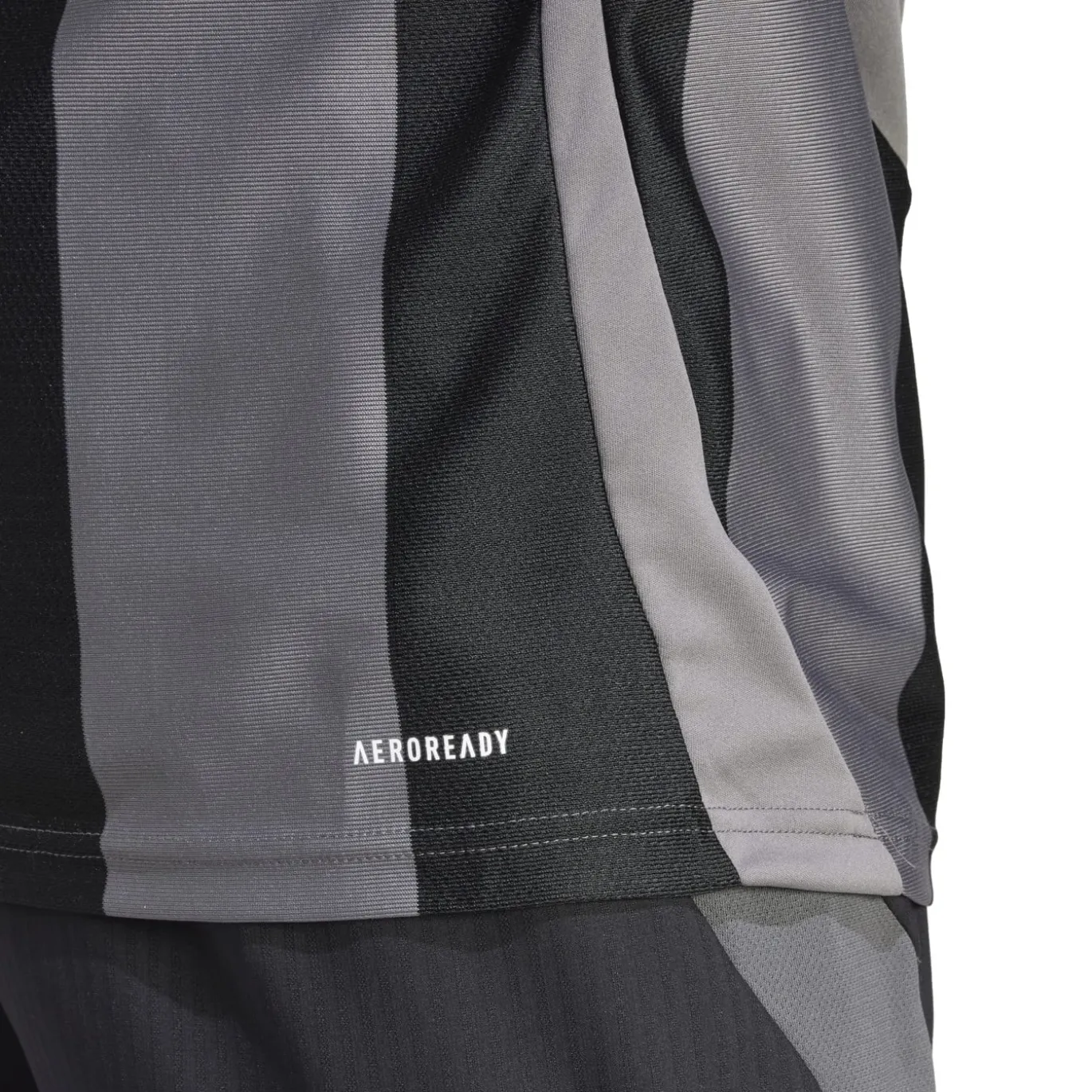 adidas Striped 24 Voetbalshirt Grijs Zwart