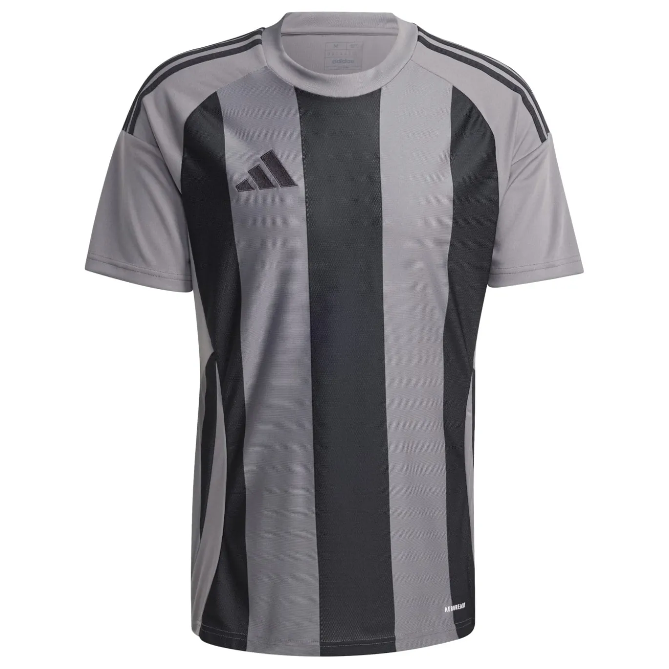 adidas Striped 24 Voetbalshirt Grijs Zwart