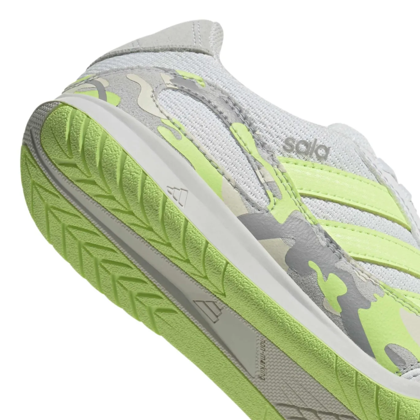 adidas Super Sala III Zaalvoetbalschoenen (IN) Kids Lichtgrijs Lichtgroen Lime