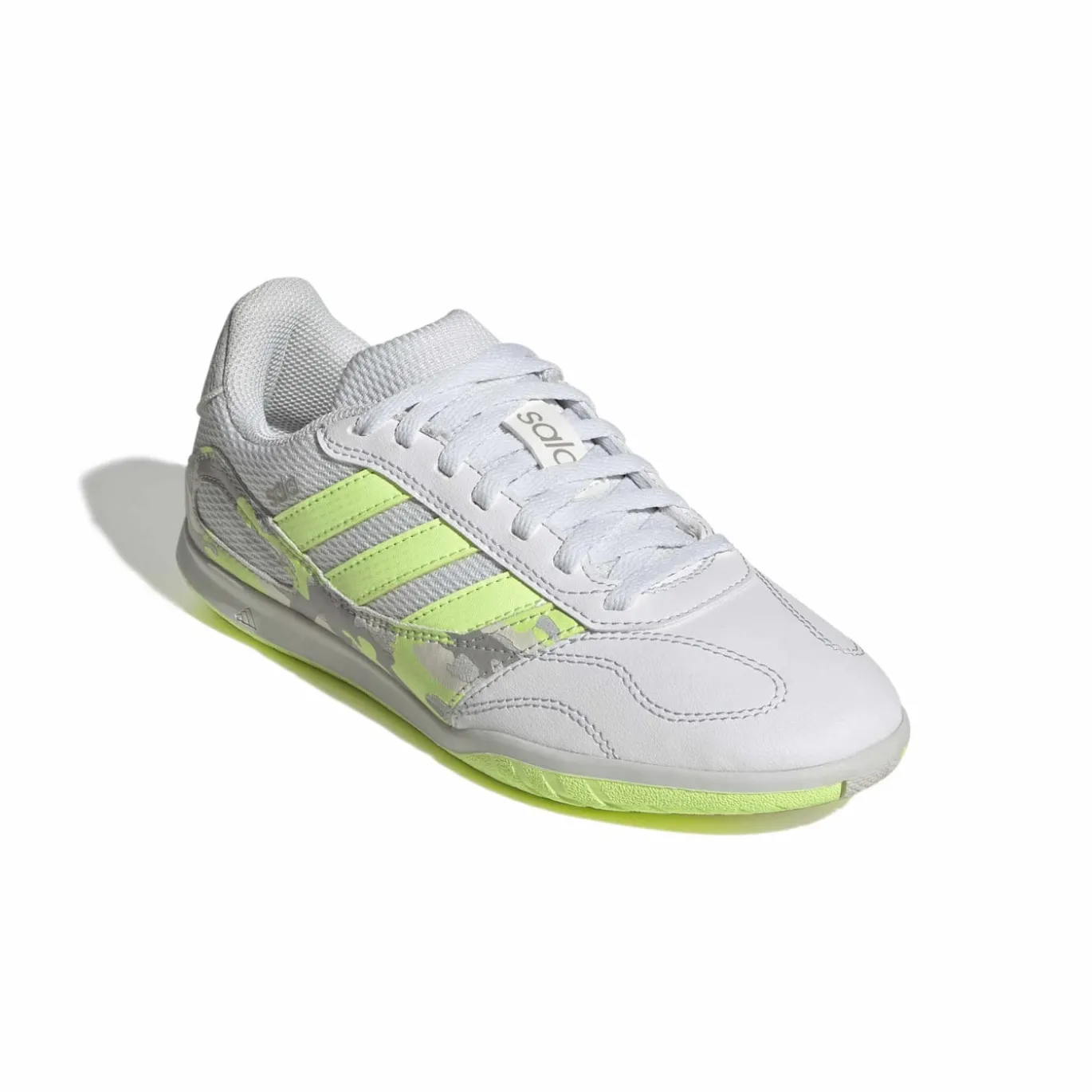 adidas Super Sala III Zaalvoetbalschoenen (IN) Kids Lichtgrijs Lichtgroen Lime